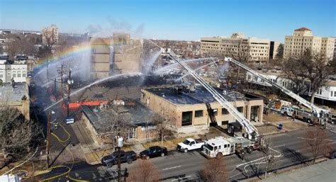 Denver firefighters battle heavy blaze in storage building west of downtown